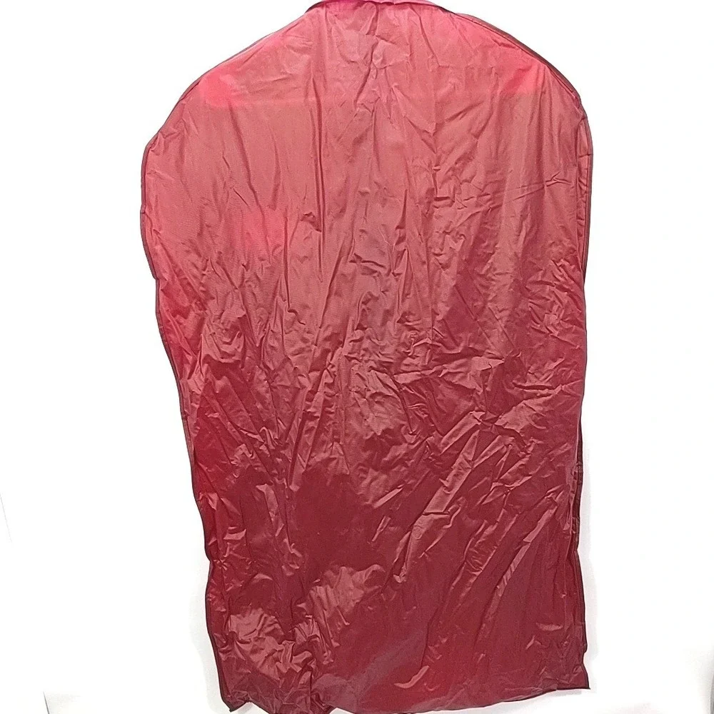 VTG 90s Filene's Red Garment Bag Suit Cover Zippered Travel Storage 36 Inch Logo